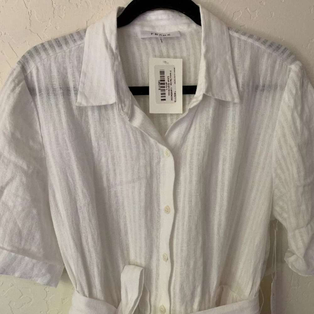 Frame White Shirt Dress Size L NWT